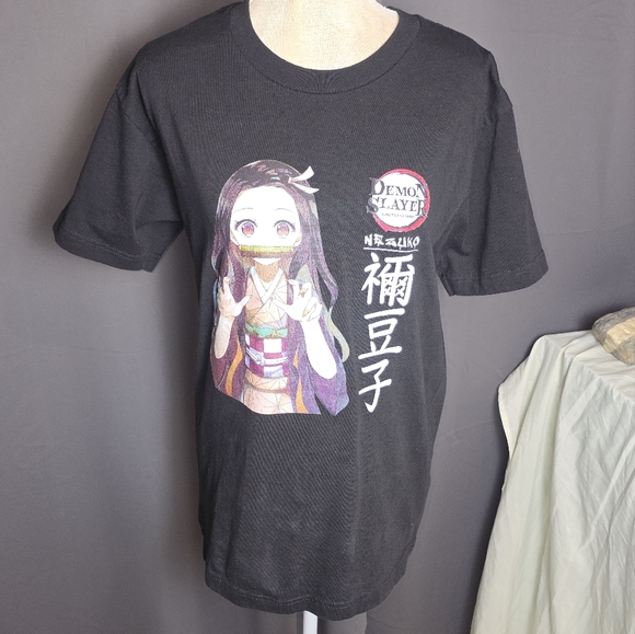 Demon Slayer Nezuko Graphic TShirt Black Anime Tee Men’s Medium Kimetsu No Yaiba - Picture 1 of 7